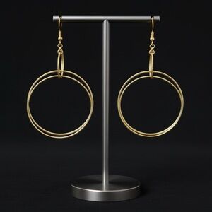 Elegant Gold Double Hoop Earrings